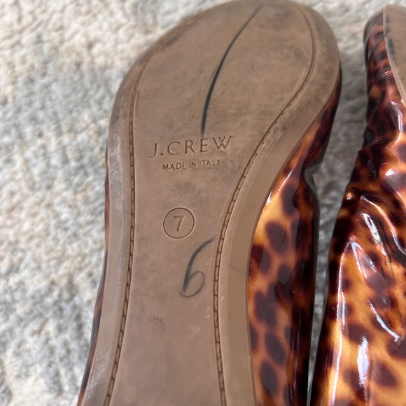 Jcrew Sz 7 Cece Leopard Patent Flats made in Italy - Picture 13 of 16